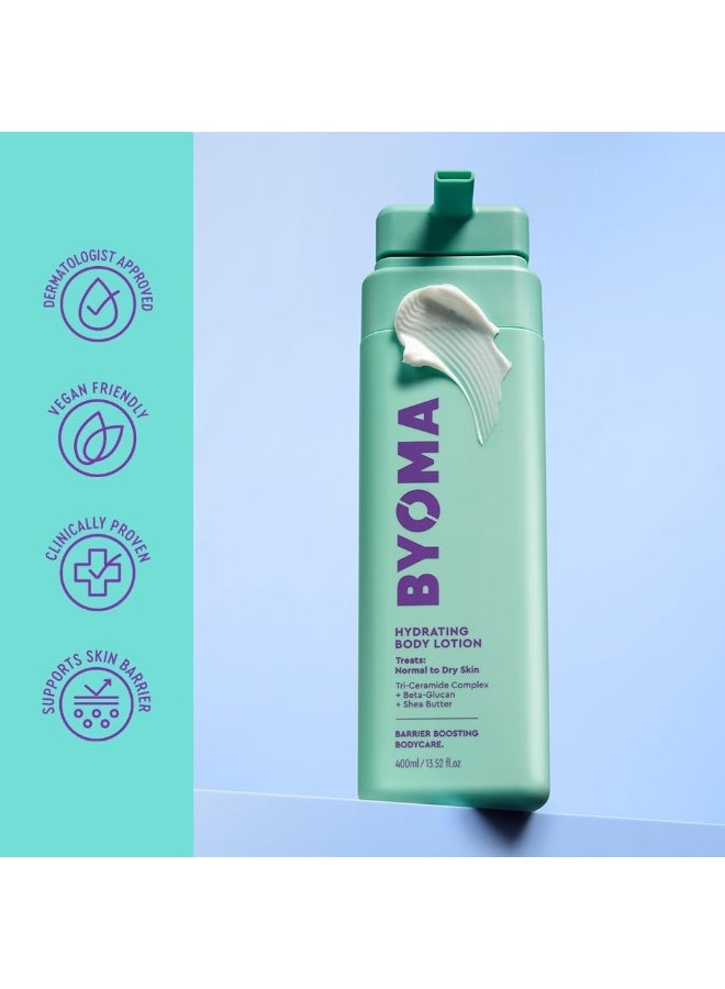 BYOMA Hydrating Body Lotion (400ml) For Normal to Dry Skin - Creamy Body Moisturiser with Tri-Ceramide Complex, Nourishes, Hydrates and Protects Skin Barrier, Vegan - Image 5